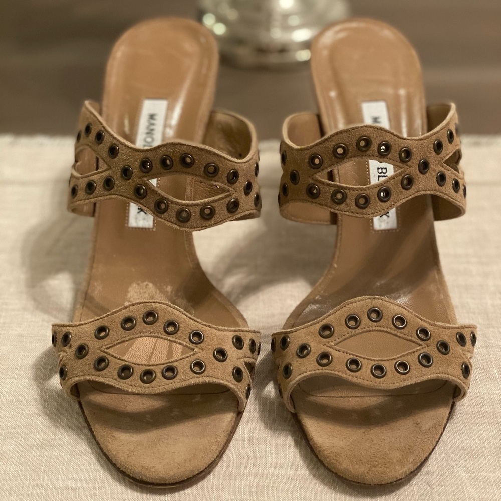 Manolo Blahnik Suede Mules
